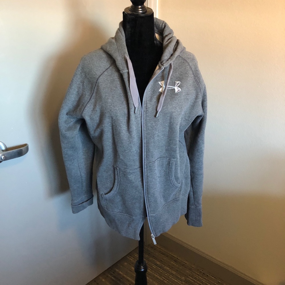 Under armor zip up jacket grey